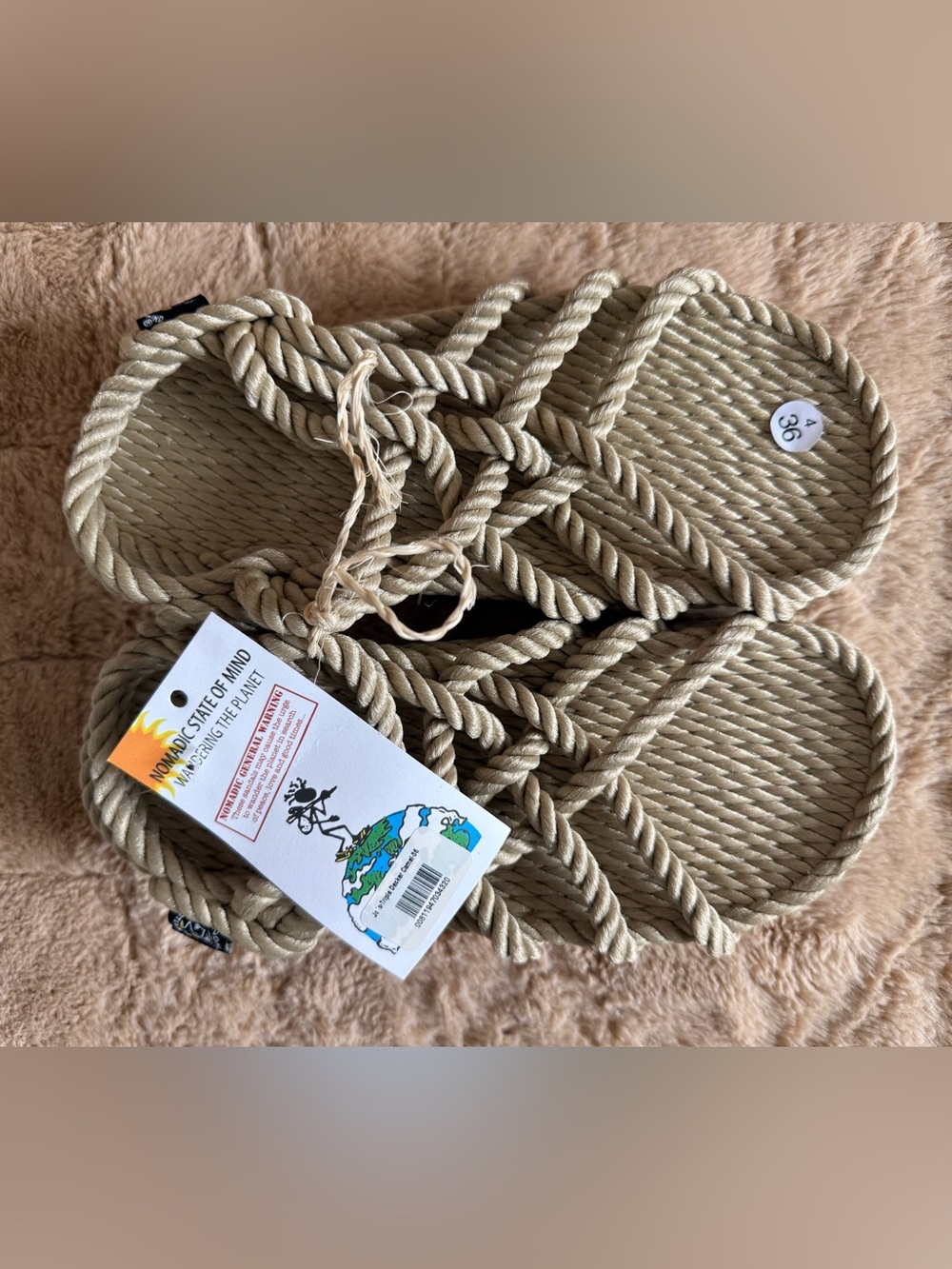 NWT Nomadic State of Mind Triple Platform Natural Rope Sandals 7 - Picture 3 of 8